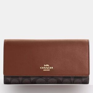 Coach Slim Trifold Wallet In Signature Canvas